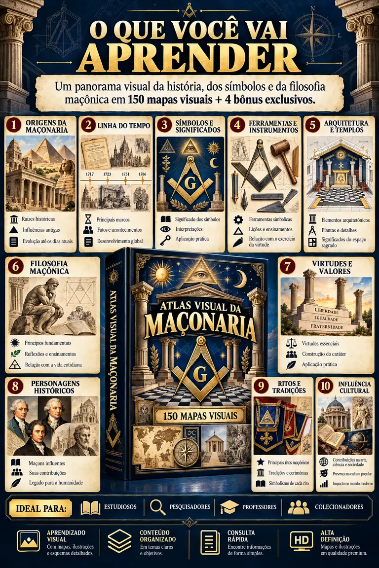 O que você vai aprender no Atlas Visual da Maçonaria