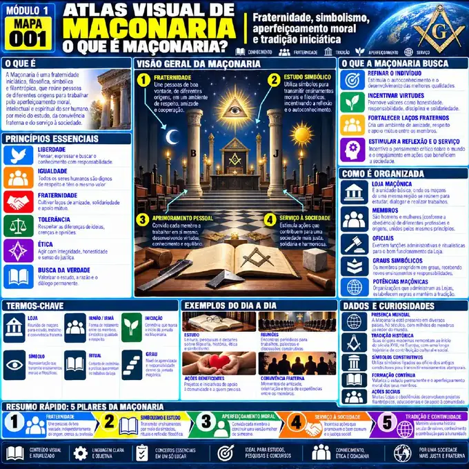 Mapa visual 01 do Atlas Visual da Maçonaria